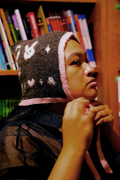 Bunny & Ribbon Square Bonnet