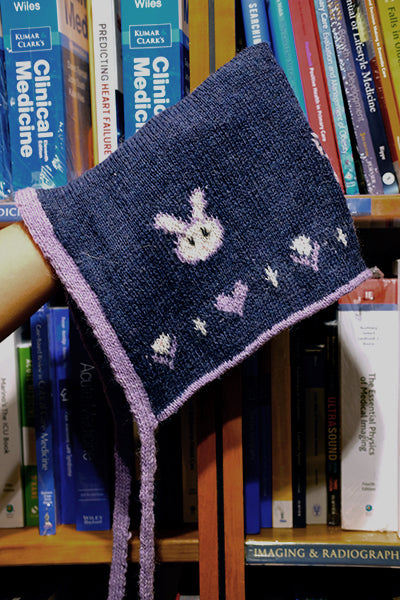 Bunny & Ribbon Rectangle Bonnet Hood (Sample)